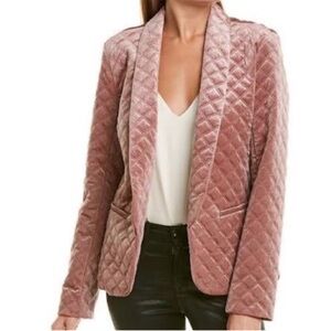 Willow & Clay Mauve Pink Velvet Quilted Blazer